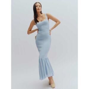 Reformation Irisa Ruffle Hem Romantic Lace Midi Dress 10 Mineral Baby Blue